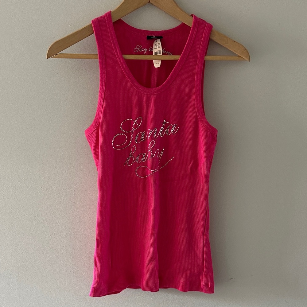Victoria’s Secret Hot Pink “Santa Baby” tank